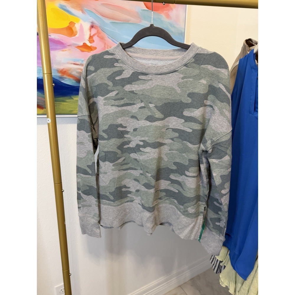 Time‎ N Tru Women's Crewneck Tunic Sweatshirt Camo, Large
